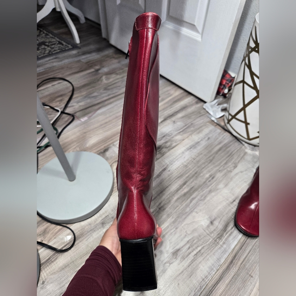 Giancarlo Paoli Mid Calf Boots Leather Rounded Toe Sz 36 Zip Up - Picture 8 of 16